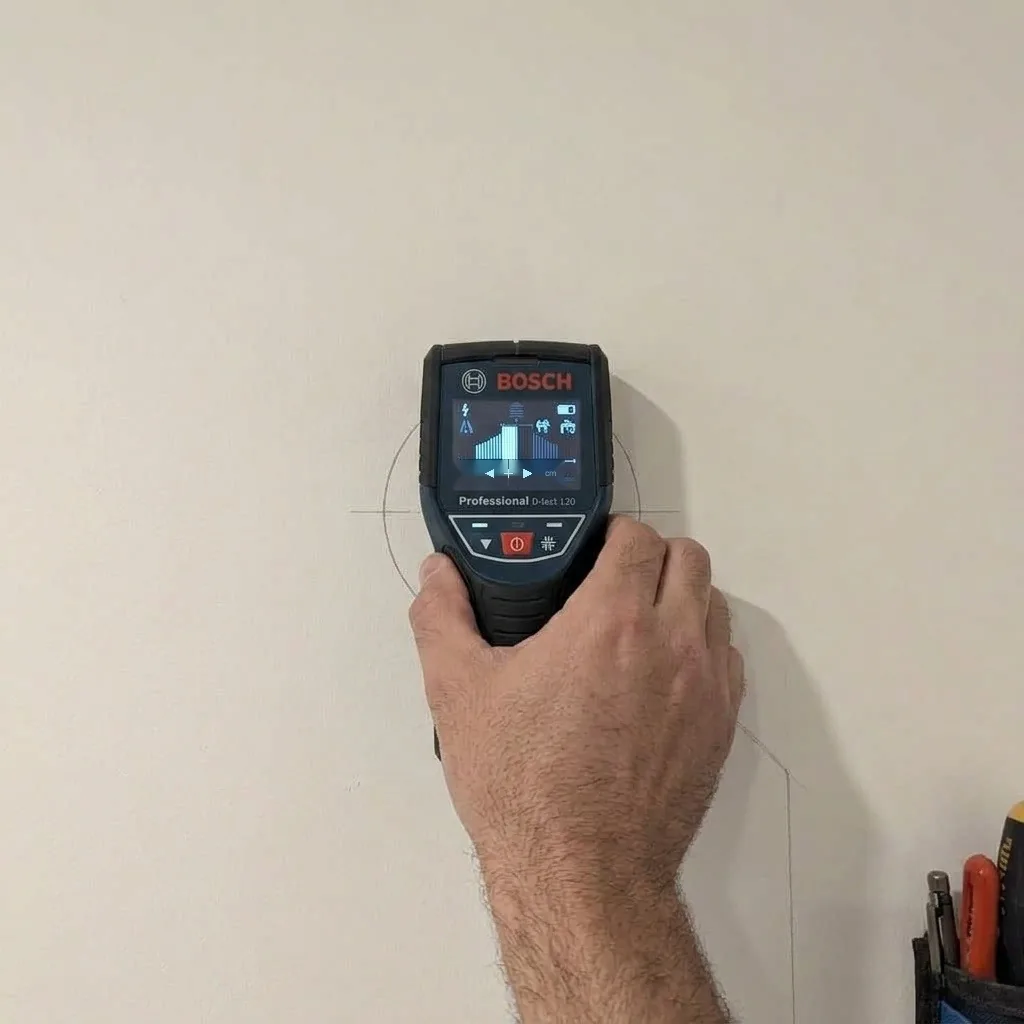 Bosch Professional wall scanner survey and core trajectory mapping for dMEV extract fan