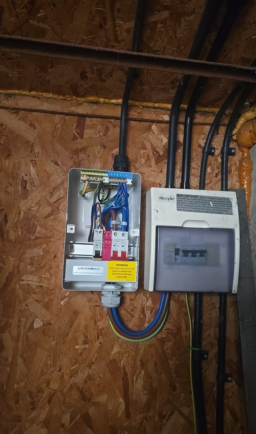 EV charger cable feed