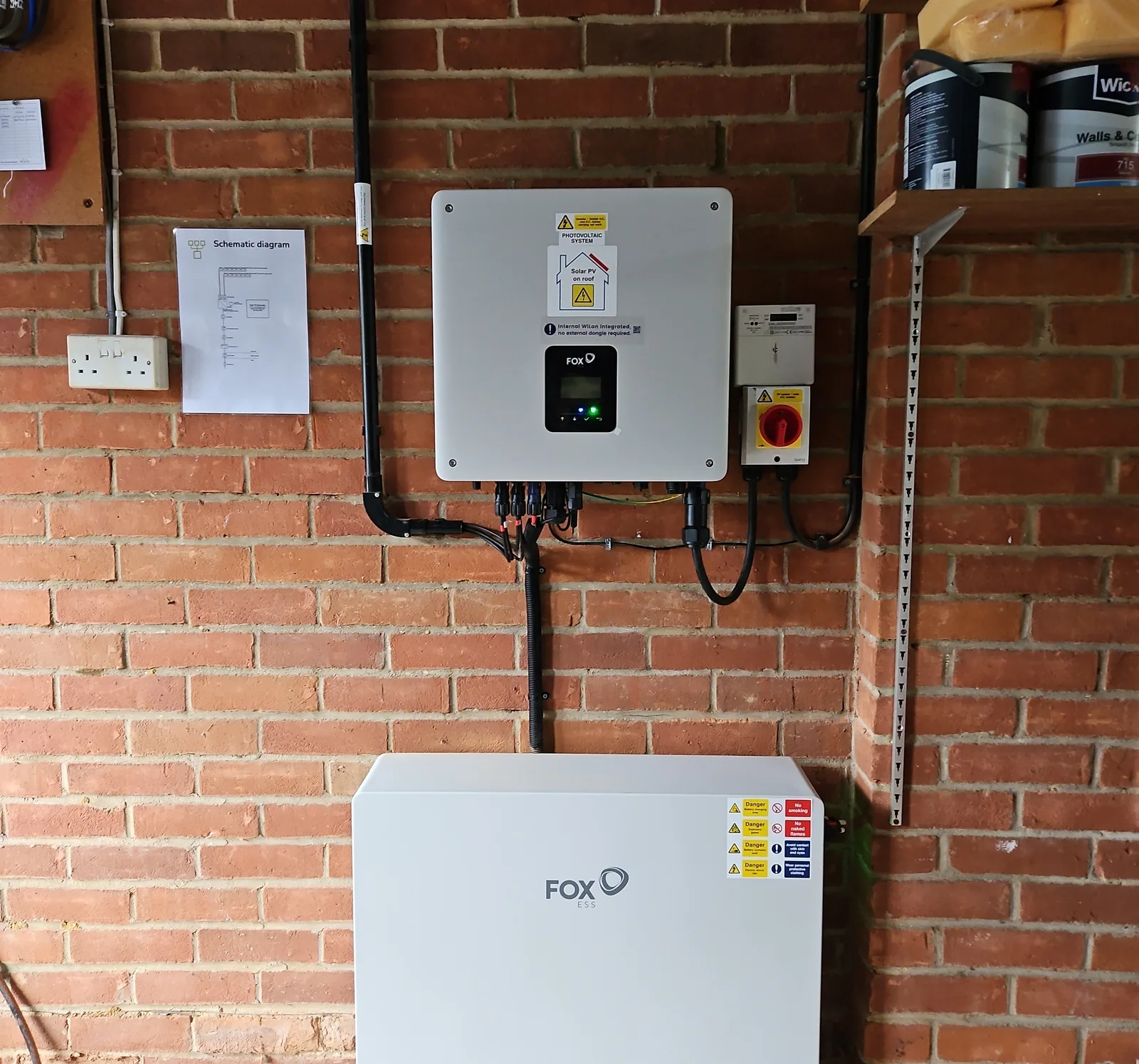 Fox ESS high-voltage battery storage installed by LS Electrix in Bishop's Stortford, Hertfordshire
