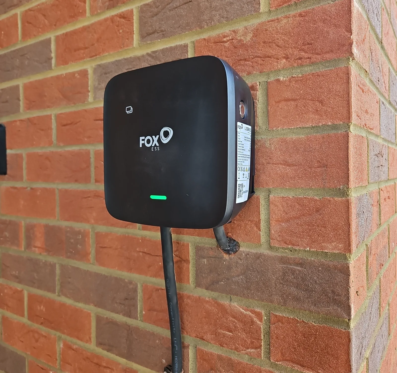 Completed Fox ESS 7.3kW smart EV home charger installation in Wootton, Bedford